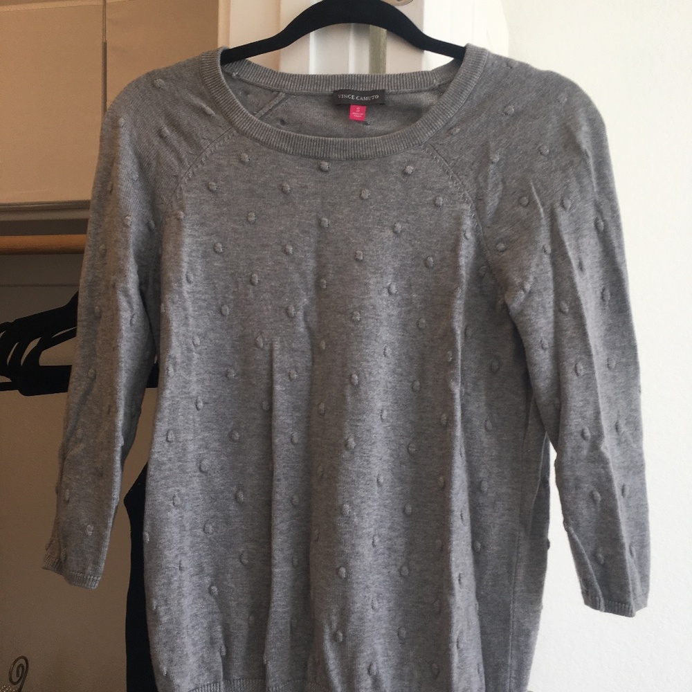 Vince Camuto Polka Dot Grey Sweater